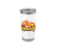 Daddy Retro Gay Bear Pride Flame Graphic Design Stainless Steel Insulated Tumbler