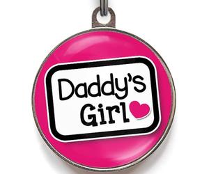 Daddy’s Girl Dog Tag - Add Your Info to The Back - 36 Colour Options - Funny Pet ID Tag for Dogs - 2 Sizes - Cute Metal Tag with Resin Dome