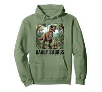 Daddy Saurus Brushstroke Design Dino Island Dad Look Pullover Hoodie