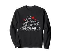 Daddy Saurus Men Father's Day Dinosaur Dad 2 Two Kids Dino Sweatshirt