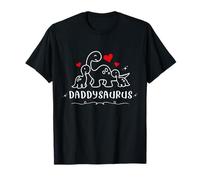 Daddy Saurus Men Father's Day Dinosaur Dad 2 Two Kids Dino T-Shirt