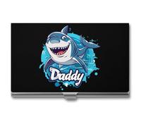 Daddy Shark Business Card Holder Metal Wallet Credit Card ID Case for Men Women