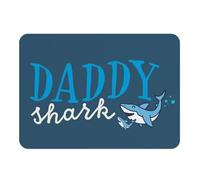 Daddy Shark Family Cute Sea Cork Placemat Large Size 39.5 x 28.5 cm Blue