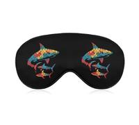 Daddy Shark Puzzle Piece Autism Awareness Sleep Mask Soft Blackout Eye Mask Eye Shade Cover with Adjustable Strap for Men Women