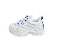 Daddy Shoes Women's Chunky Bottom 6cm Height Increasing Training Platform Low Top Design Breathable Mesh Walking Shoes Blue 5