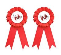 Daddy to be & Mom to be Tinplate Badge Pin - Baby Shower Button New Dad Gifts Gender Reveals Party Baby Boy or Glir RED Rosette Button Baby Celebration (RED)