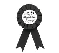 Daddy to Be Tinplate Badge Pin, Black Rosette Man Behind Men Behind The Bump Funny Daddy To Be Button Pin, Black Footprint Fun Dad to Be Award Ribbon Brooch for Baby Shower/Gender Reveal Party