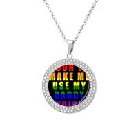 Daddy Voice Gay Proud LGBT Pendant Necklace for Women Diamond Necklaces Circle