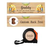 Daddy We Love You Beyond Measure Persoanlzied Spirit Level Bottle Opener Custom Child's Name Measuring Tape for Dad Grandpa Husband No One Measures Up to You Beer Spirit Level for Birthday Father Day