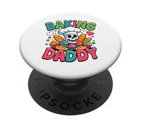 Daddy Will Bake It - Funny Skeleton Chef Baking Lover PopSockets Adhesive PopGrip