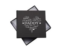 Daddy Word Heart Memories Photo Album, Holds 50 6x4 inch Photos, 18.5x19.5cm, Black
