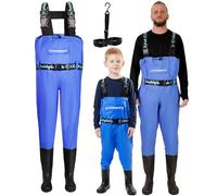 DaddyGoFish Chest Waders for Kids and Adults, Fishing and Hunting Waders with a Pocket and a Wader Hanger
