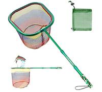 DaddyGoFish Kids Fishing Net - Extendable Telescopic Landing Net for Boy Girl Children Catching Small Fish Crab Shrimp Minnow Dragonfly Beach Pier Lake River Ocean