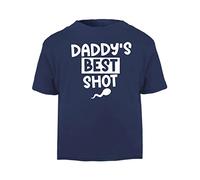 Daddy's Best Shot Statement [BBY5] Short Sleeve Cotton Toddler t Shirt, 3-4 Years, Navy
