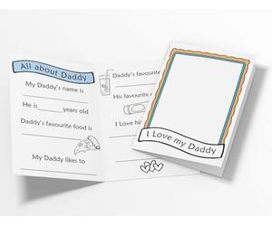 Daddy's Birthday/Father's Day - Fill in The Blanks Draw Your Own Greeting Card - A5 Size Includes Red Envelope (3 x Cards Included)