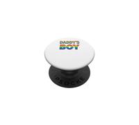 Daddy's Boy - gay pride rainbow lettering PopSockets Adhesive PopGrip