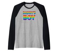 Daddy's Boy - Gay Pride Rainbow Lettering Raglan Baseball Tee