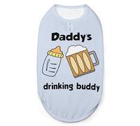 Daddy's Drinking Buddy Dog Shirts Summer Pet T-Shirts Soft Sleeveless Tank Top Pet Clothes for Small Puppy and Cats