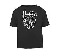 Daddy's Farting Buddy Statement [BBY5] Short Sleeve Cotton Toddler t Shirt, 3-4 Years, Black