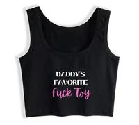 Daddy's Favorite Fuck Toy Tank Daddy's Good Girl Daddy's Princess Crop top Black