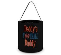 Daddy's Football Buddy Halloween Tricking Or Treating Bucket Bags Reusable Candy Basket Tote Pumpkin Party Favor Bag