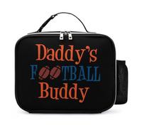 Daddy's Football Buddy Reusable Insulated Lunch Bag Tote Handbag Leather Portable Cooler Bags for Men Women