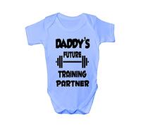 Daddy's Future Training Partner Boys Girls Baby Babygrow Age 0-3 Months Blue
