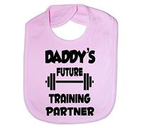 Daddy's Future Training Partner Funny Feeding Bib Present Pink