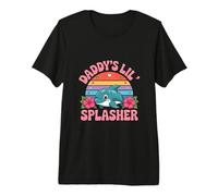 Daddy's Lil' Splasher Cute Dolphin Fathers Day Dad Premium T-Shirt