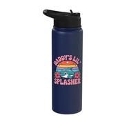Daddy's Lil' Splasher Cute Dolphin Fathers Day Dad Stainless Steel Insulated Water Bottle