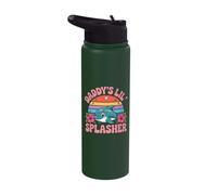 Daddy's Lil' Splasher Cute Dolphin Fathers Day Dad Stainless Steel Insulated Water Bottle