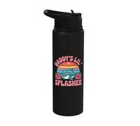 Daddy's Lil' Splasher Cute Dolphin Fathers Day Dad Stainless Steel Insulated Water Bottle