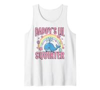 Daddy's Lil Squirter Cute Whale Rainbow Cherry Blossom Tank Top