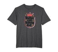 Daddys Little Birthday Girl Dad of The Birthday Girl Crown T-Shirt, Men's Big and Tall, Dark Heather Grey, 6X Tall