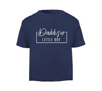 Daddy's Little boy Statement [BBY5] Short Sleeve Cotton Toddler t Shirt, 3-4 Years, Navy