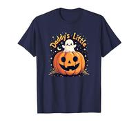 Daddy's Little Ghost Pumpkin Halloween Cute Kids Family T-Shirt, Men, Navy, 3XL