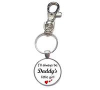 Daddy's Little Girl Keyring Spring Hook Key Chain Dad Birthday Gift R115