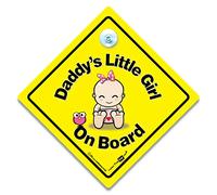 Daddy's Little Girl On Board Car Sign, Baby on Board Sign, Suction Cup Car Window Sign