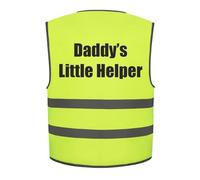 Daddy's Little Helper Kids Hi Vis Vest Children's High Visibility Reflective Safety Waistcoat, Add child's name to the front, Personalised