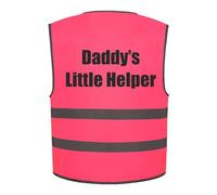 Daddy's Little Helper Kids Hi Vis Vest Children's High Visibility Reflective Safety Waistcoat, Add child's name to the front, Personalised