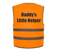 Daddy's Little Helper Kids Hi Vis Vest Children's High Visibility Reflective Safety Waistcoat, Add child's name to the front, Personalised