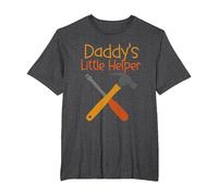 Daddys Little Helper Tools Dad Son Father and Son Matching T-Shirt, Men's Big and Tall, Dark Heather Grey, 6X Tall