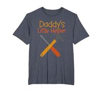 Daddys Little Helper Tools Dad Son Father and Son Matching T-Shirt, Men's Big and Tall, Heather Blue, 2X Tall