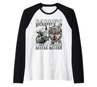 Daddy's Little Kitten Funny Alpha Male Wolf Meme Bootleg Raglan Baseball Tee