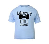 Daddy's Little Man (Bowtie) Statement [BBY5] Short Sleeve Cotton Toddler t Shirt, 3-4 Years, Pastel Blue