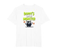 Daddys Little Monster Spooky Halloween Family Fun T-Shirt, Men's Big and Tall, White, 5X Tall