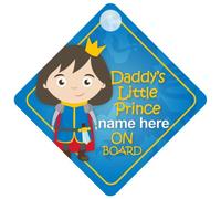 Daddy's Little Prince On Board Personalised Car Sign New Baby Boy/Child Gift/Present BDLP005