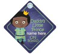 Daddy's Little Prince On Board Personalised Car Sign New Baby Boy/Child Gift/Present BDLP007