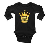 Daddy's Little Princes for Baby Boys Girls' Clothing Long Sleeve Crawl Playsuit C-Black
