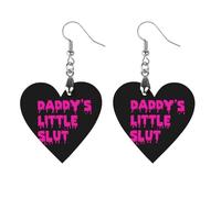 Daddy's Little Slut Novelty Women's Dangle Earrings Fashion Printed Wood Earring Drop Pendants Jewelry